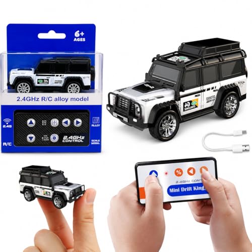 Image of Amitasha Mini RC Drift Car 1:64 Scale Alloy Model 4WD 2.4GHz Remote Control Micro Car for Kids & Adults, 3-Speed Modes Long Runtime, Durable Mini Racing Toy Car