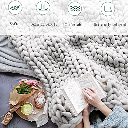 Couverture en tricot épais plaid doux et chaud décor d'intérieur - 3