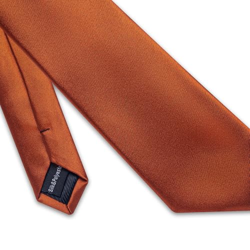 Image of YourTies Skinny Ties for Men Satin 2.4 inch Slim Necktie with Pocket Square Tie Clip Set Solid Color Wedding Party Business