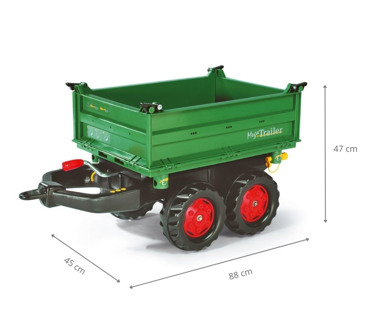 Rolly Toys 122202 - Veicolo a Pedali Mega Trailer Fendt, Verde
