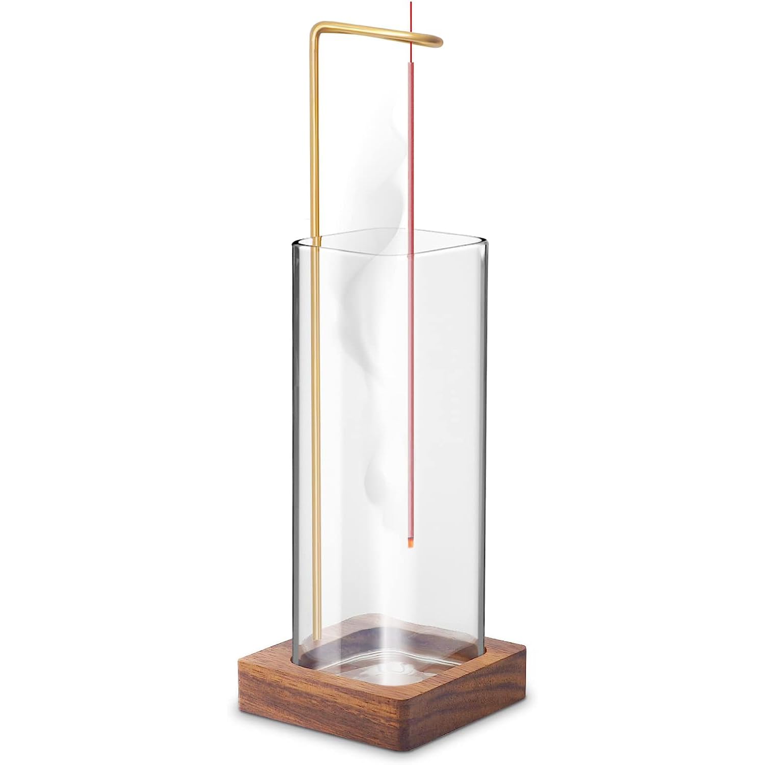 Incense Burner Holder for Sticks,Anti-ash Flying Mess-Free Upside Down Incense Burner, Modern Premium Incense Stick Holder with Ash Catcher Removable Glass for Sleep Yoga Meditation Home Decor