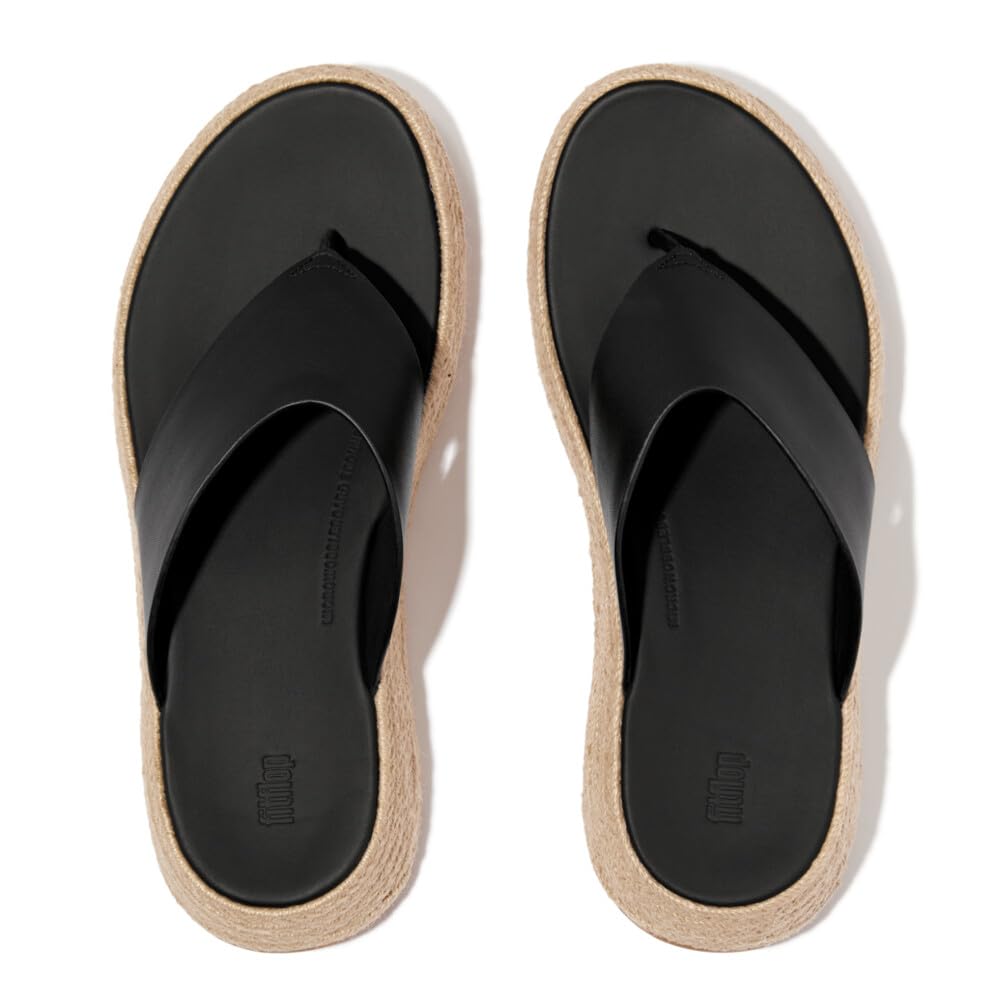 Fitflop Femme F-Mode Espadrille Leather Flatform T/Post Sandals