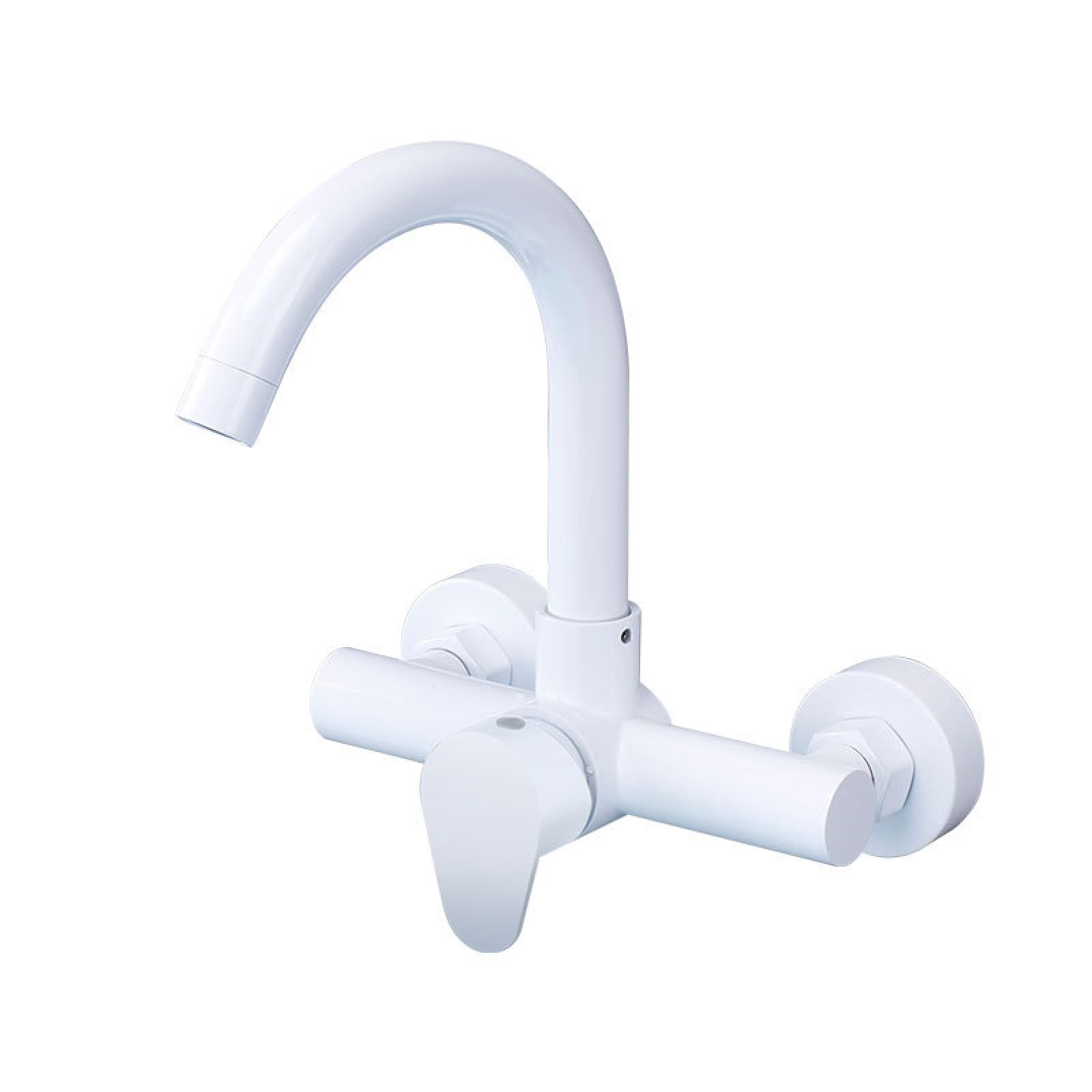 Rubinetti Lavabo A Muro Rubinetto A Parete Bianco In Acciaio Inossidabile 304 Per Lavabo Caldo E Freddo Lavabo Da Cucina Balcone Pieghevole Universale Stile Curvo