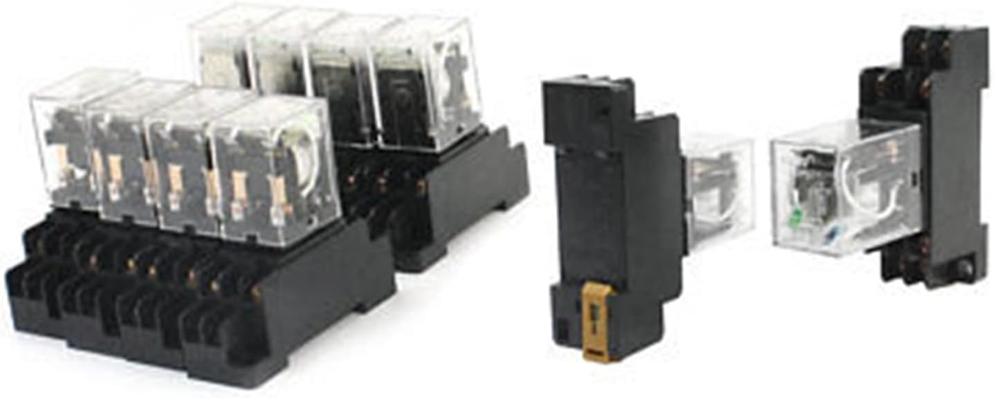 HH52P DC12V 35mm DIN Rail Mounting 8-Pin DPDT Coil Power Relay 10Pcs