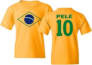 Pele 10 Brazil Soccer Goat Jersey Style Tribute Youth Unisex T-Shirt