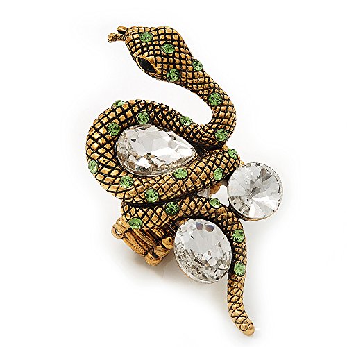 Bague élastique serpent strass pour illuminer vos soirées et tenues