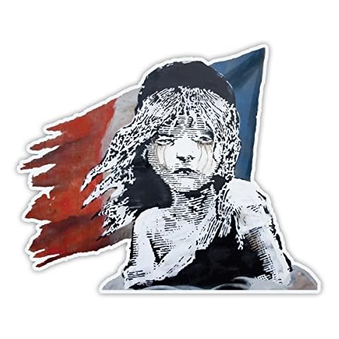 Banksy French Girl Flag Design | Wall Art Graffiti Vinyl Sticker | Urban Art Window, Car, Laptop Decal (Medium - 12x10cm) Cover