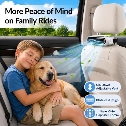 StyleLift Rechargeable Car Seat Fan White
