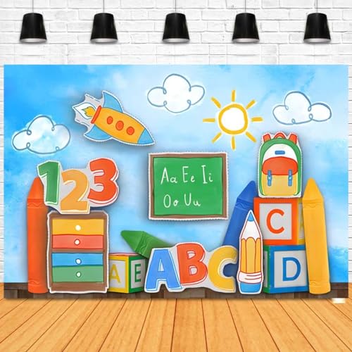 Fondo fotográfico de vinilo 8x6ft para escuela miniatura 1