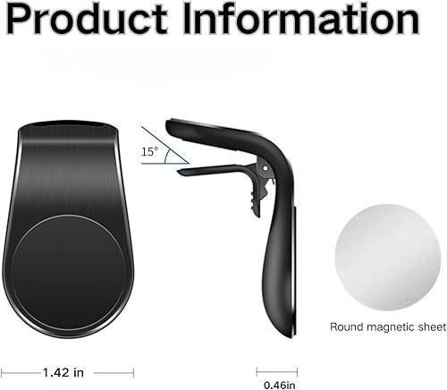 Miniatura 7 de Paquete de 2 soportes magnéticos fuertes para teléfono para automóvil, rotación de 360, rejilla de ventilación de airetablero de instrumentos para