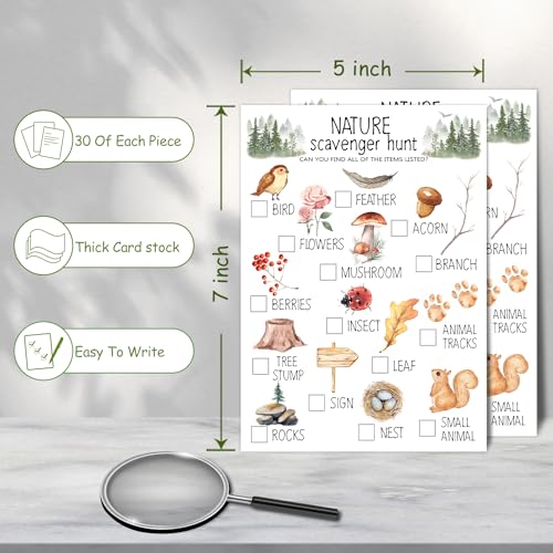 30 Piezas Cartas Búsqueda de Tesoros en la Naturaleza miniatura 2