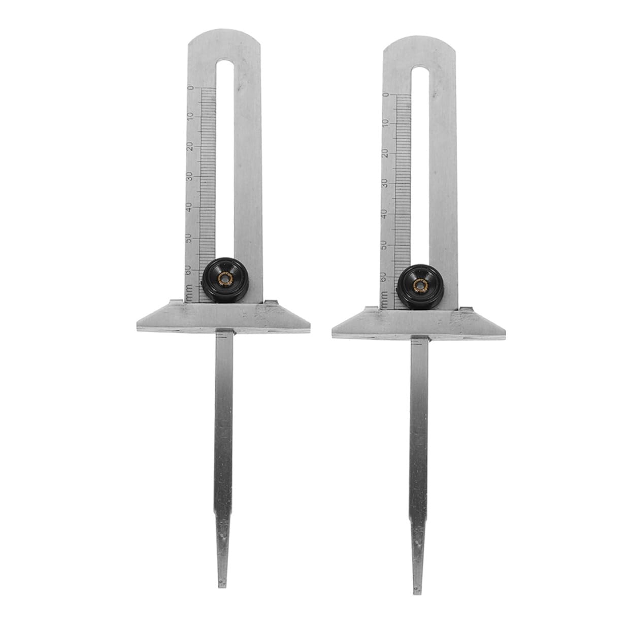 Abaodam Tire Tread Depth Gauge Tire Measure Tool 2pcs 0-60mm Stainless Steel for Cars Suvs Trucks