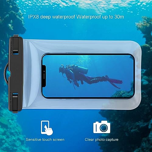 Oaygat Waterproof Phone Pouch Universal Waterproof Phone Case 2 Pcs IPX8 Waterproof Phone Pouch Dry Bag Waterproof Phone Pouch Case Phone Pouch Underwater Dry Bag Screen Touchable Dry Bag Black - Image 2