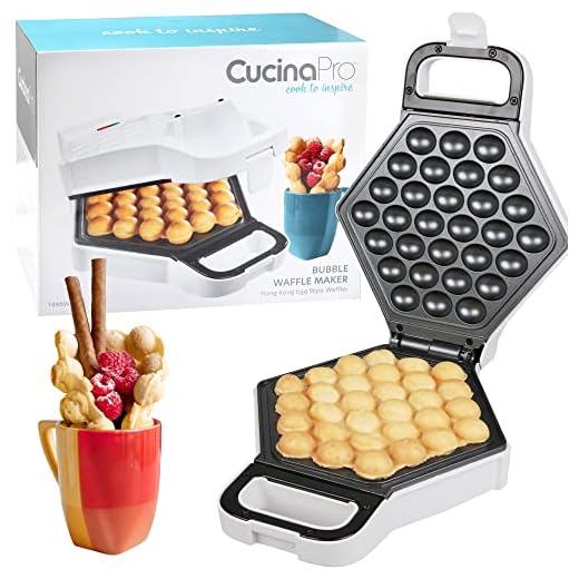 Bubble Waffle Maker- Electric Non stick Hong Kong Egg Waffler Iron Griddle - Ready in under 5 Minutes- Free Recipe Guide Included