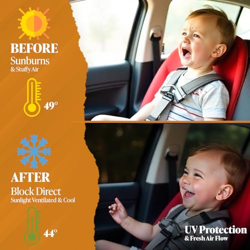 Image of Autofact Car Sunshades for Toyota Innova Crysta (2016 to 2024), UV Protection, Useful Car Accessories, Custom fit Sun Shades for Side Windows, Set of 6
