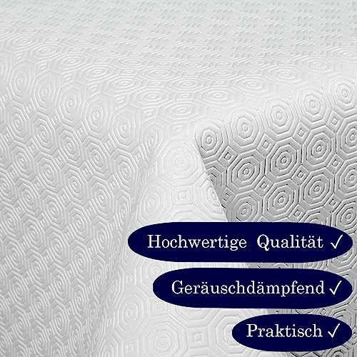 Molton wasserdichter Tischschoner Tischpolster Schutz Unterlage Tischdecke Meterware Weiss 300x140 cm Tischschutz Anti-Rutsch
