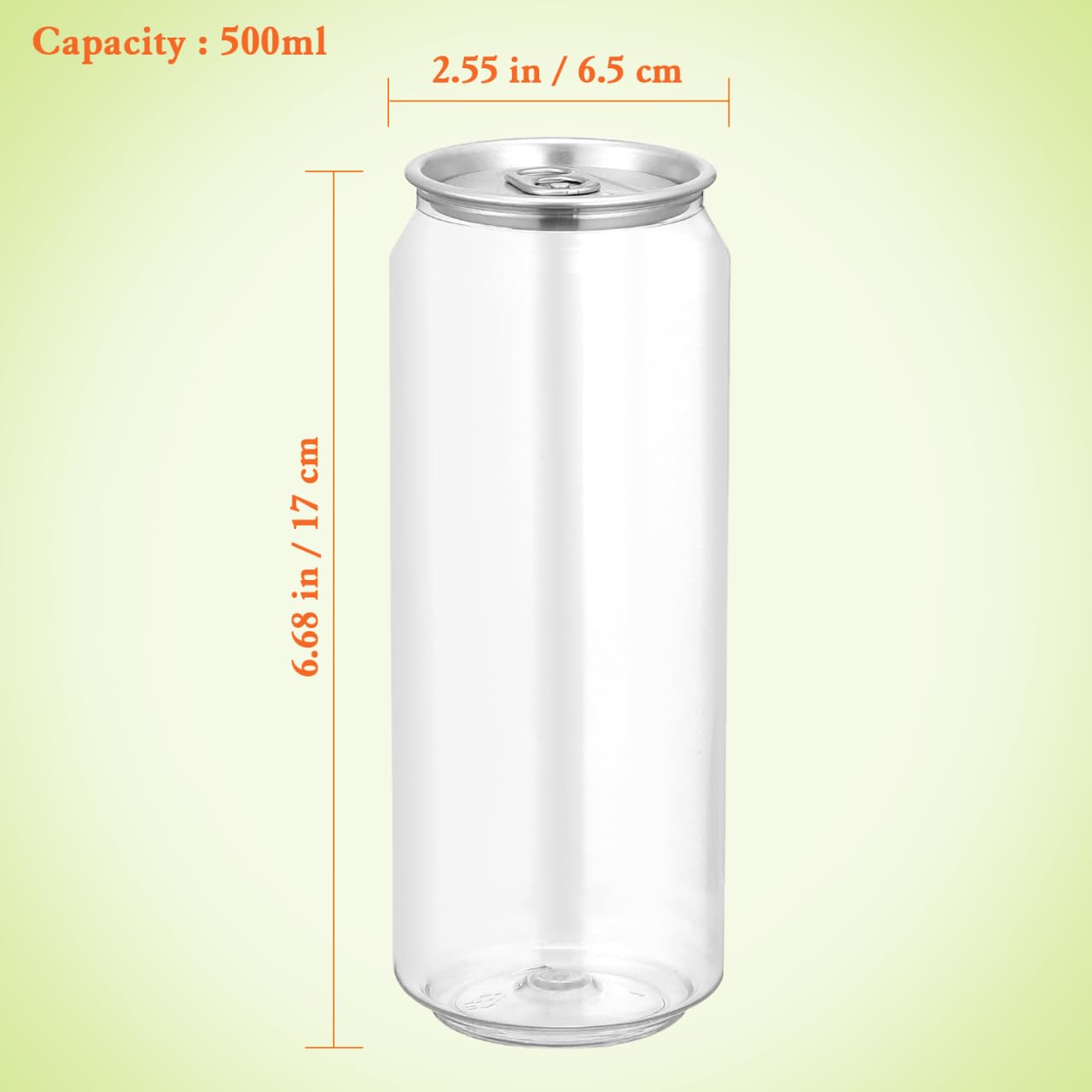 SEWACC 10 bottiglie di plastica per succhi con tappi, bottiglie vuote usa e getta in PET per succhi, contenitori trasparenti per bevande, 500 ml, 16 x 6,5 cm