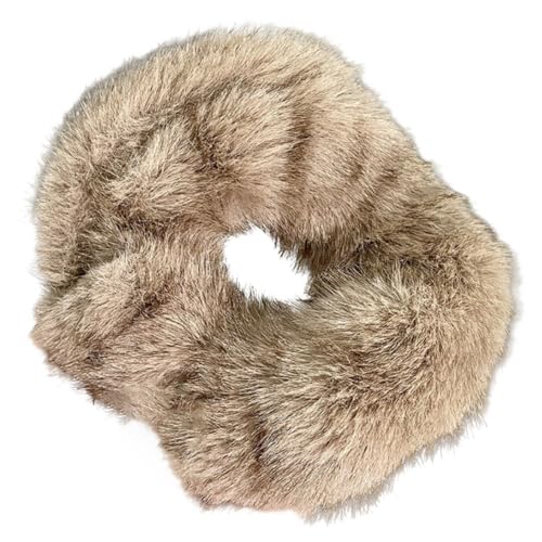 1 goma de felpa para el pelo, Scrunchies con banda elástica, bandas elásticas para el pelo, goma suave para coleta, regalo para el cabello, color marrón oscuro