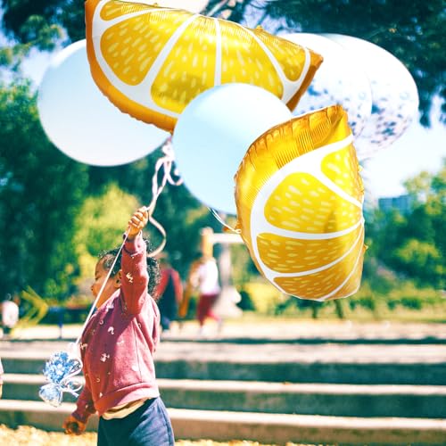 Image of 6 Pack Cartoon Fruit Orange Citrus Aluminum Foil Balloon, Jumbo Tangerine Orange Slice Balloons for Little Cutie Baby Shower Hawaii Summer Themed Birthday Party Decor Supplies