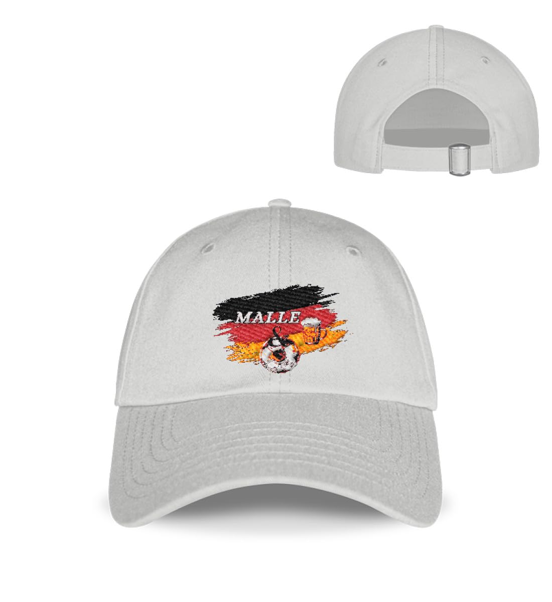 Casquette de baseball Malle sport gris taille unique broderie coton