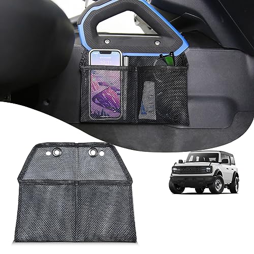 ANMOSVO Shifter Storage Pocket for Ford Bronco 2/4 DR 2021 2022 2023 2024 Gear Right Shift Console Side Tray Organizer Interior Expended Storage Box for Bronco Accessories 6th Gen.