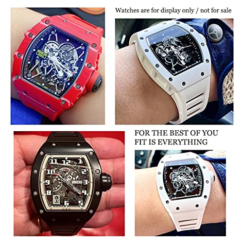 Bracelet Richard Mille en caoutchouc noir 19mm avec interface métal - 5