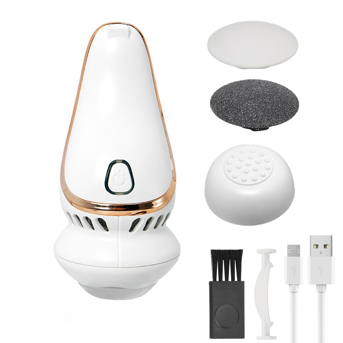 OBABO Electric Foot Callus Remover: Automatic Rechargeable Vacuum Chip Suction Foot Sander - Foot Scrubber Foot File Pedicure Kit for Dead Skin (white)