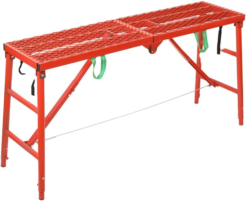 Adjustable Scaffolding Platform,Height Adjustment 29.5"-43.3", 770 lbs Portable Multi Purpose Work Platform for Car Washing/Repairing/Painting/Drywall