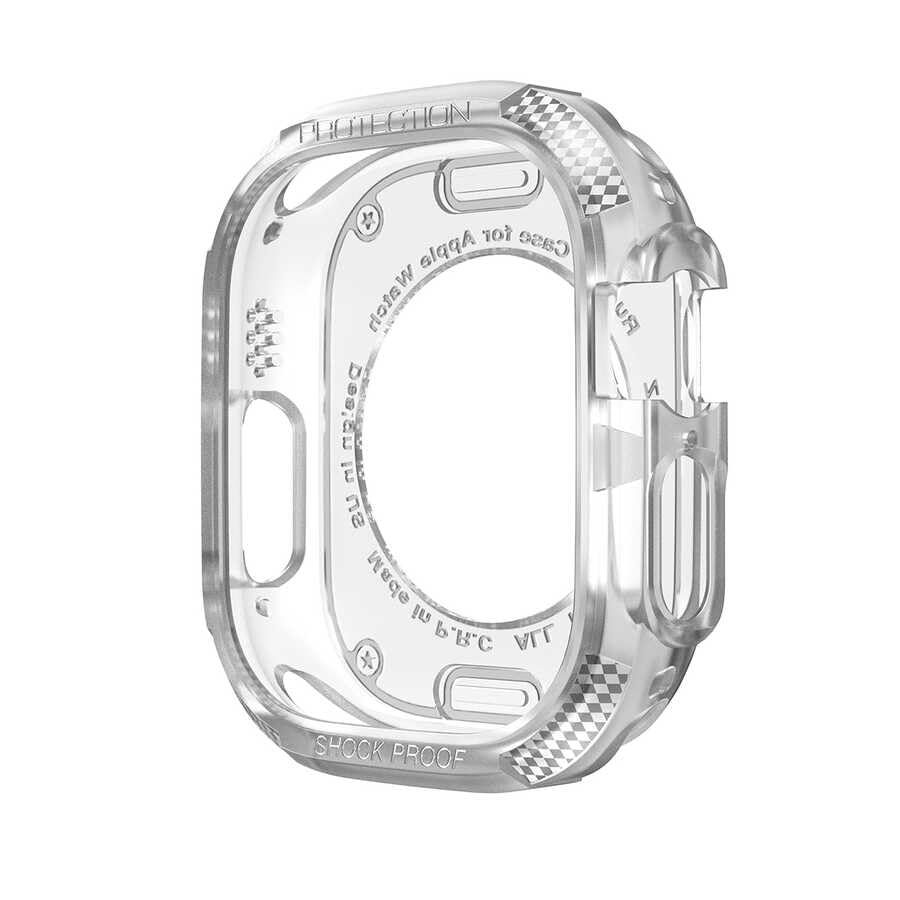 Zore Apple ile uyumlu Watch Ultra 49mm Silikon TPU Kasa Koruyucu Watch Gard 17 Renksiz