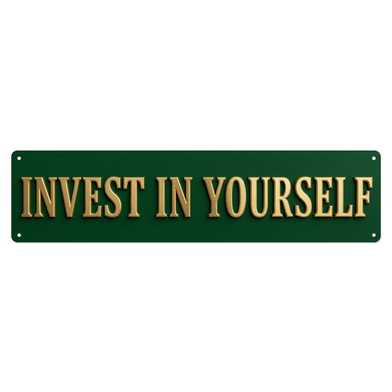 Okahys 4X16inch(10X40cm) Invest In Yourself Growth Metal Tin Sign