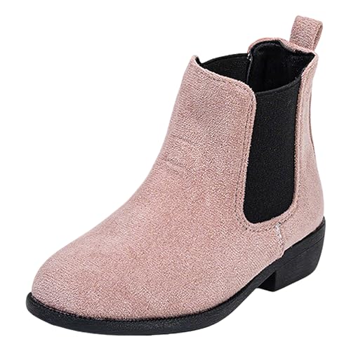 rismart Girl Faux Suede Chelsea Boot Ankle High Kid Winter Bootie Shoes