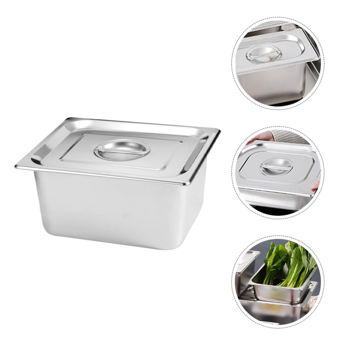 Reutilizables y Fáciles de Limpiar Juego de 2 Bandejas Rectangulares de Acero Inoxidable Plata Ideales para Servir Buffet y Catering para Servir Buffet y Catering
