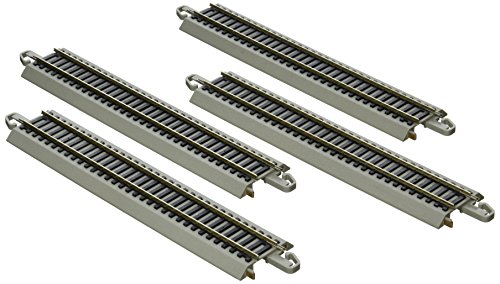 Bachmann Trains E-Z Track Reversing 9" Straight (4/Card) - Nickel Silver Rail With Grey Roadbed - Ho Scale #TOP9