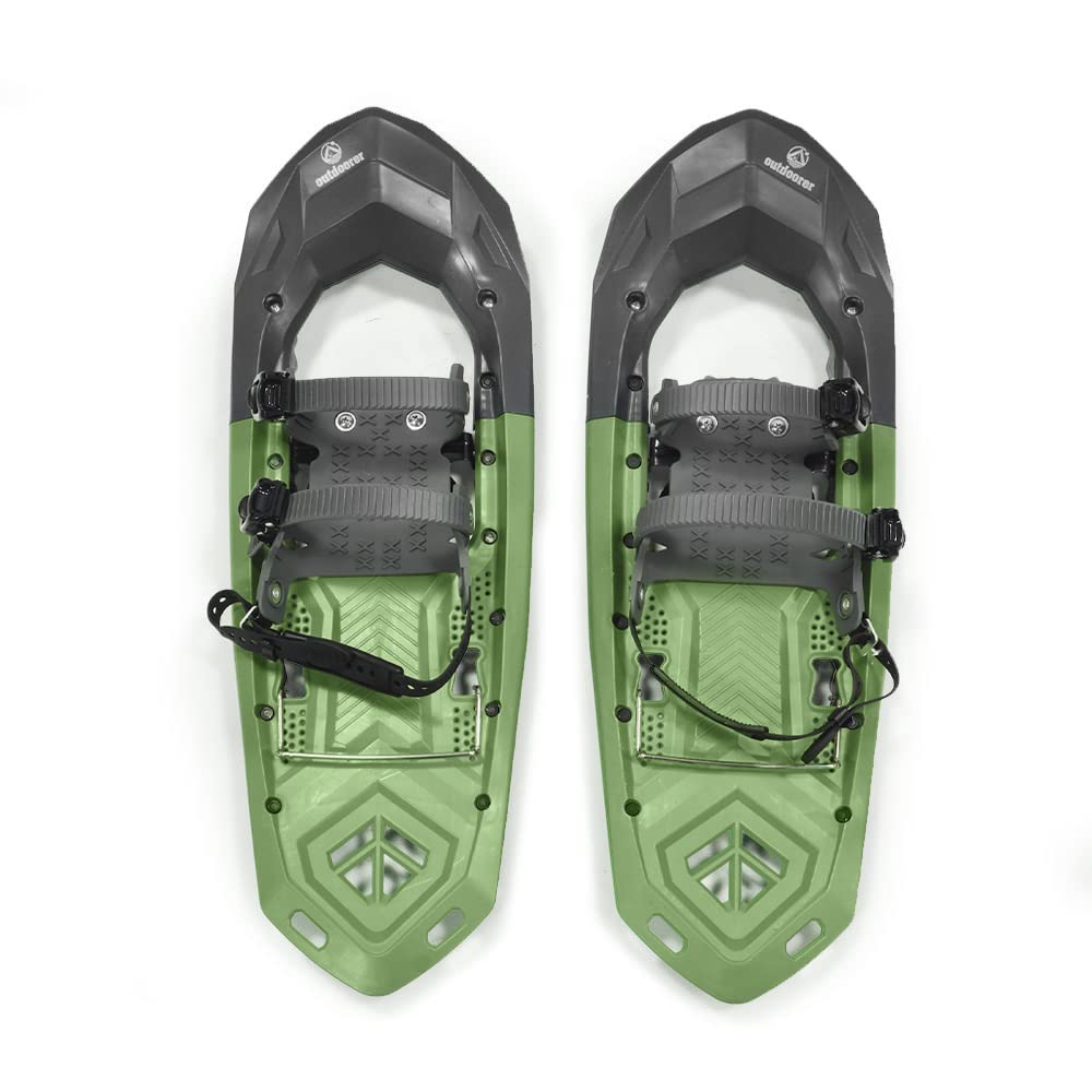 outdoorer Schneeschuhe SnowClimber M – 25 Zoll, Moderns mit Steighilfe und Ratschenbindung, für sportliche Schneeschuhtouren