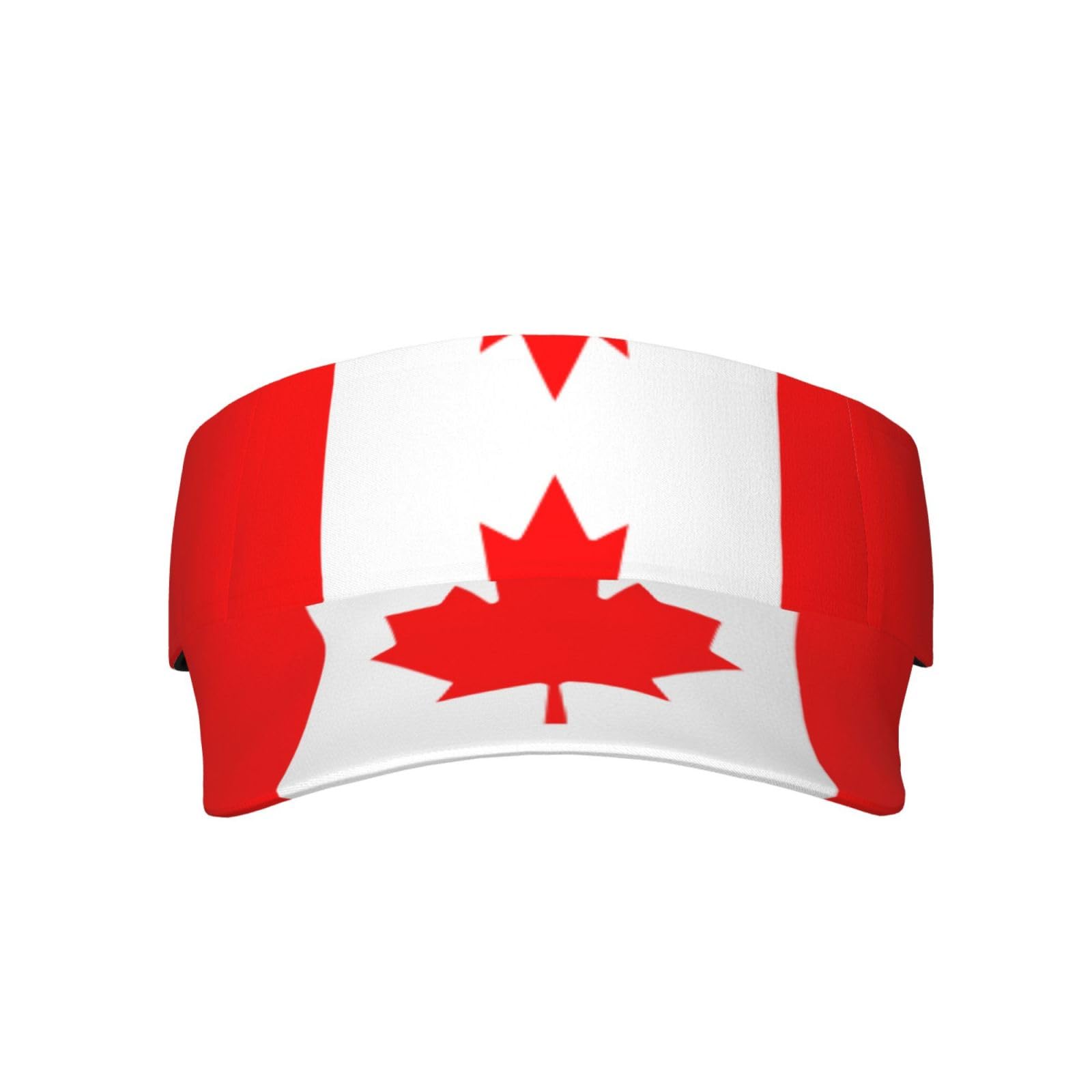 Anceky Unisex As Pic Canadian Flag Sports Sun Visor Hats Adjustable For Women And Men Empty Toptennis Black