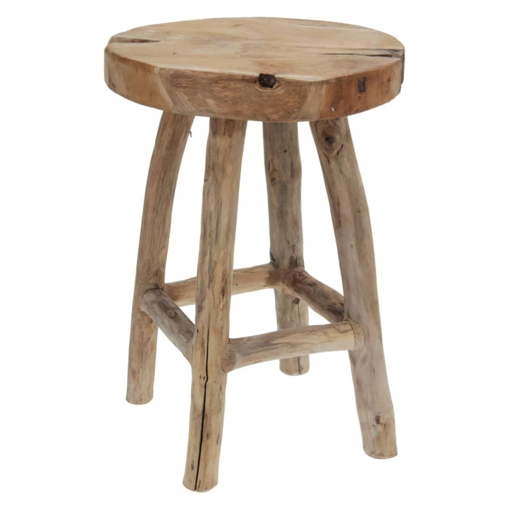 Tabouret Bois de Teck 42 cm Table d'appoint Rond J050