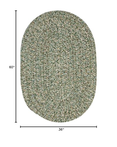 Tapete trenzado reversible 3'x5' verde miniatura 3