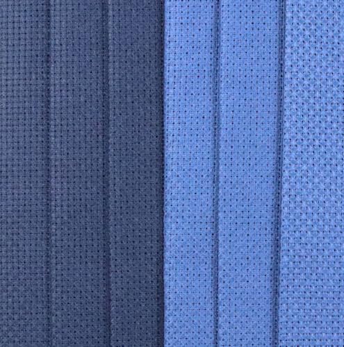 Image of KCS 4 /6 pc of 12 inch x 18 inch(30cmx45cm) 16 Count Cotton Aida Cloth Cross Stitch Fabric (6 pc,Jeans Blue+Navy Blue)