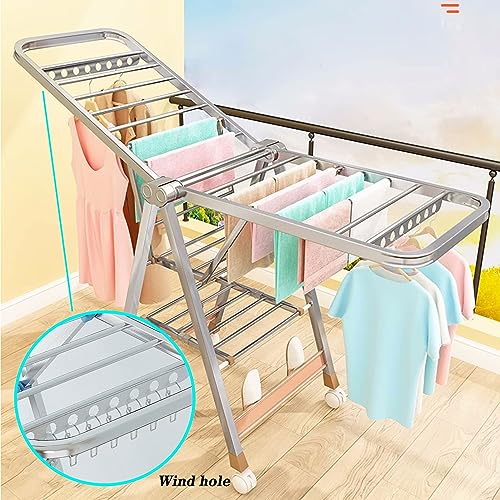 Séchoir à linge pliable et robuste sur roulettes gain de place - 5