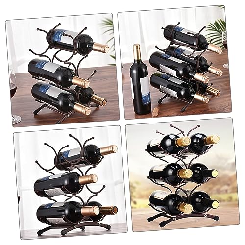 Soporte vintage de hierro para botellas de vino miniatura 2