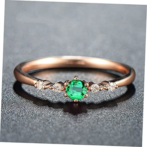 Angoily] 女性のための金メッキリング美しいラインストーンカラフルな