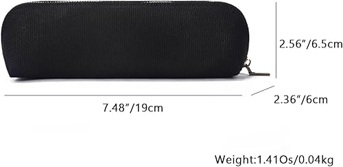 Miniatura 2 de Caja de lápices de lona de algodón y bolsa de lápices multifuncional simple con cremallera Almacenamiento portátil (negro)