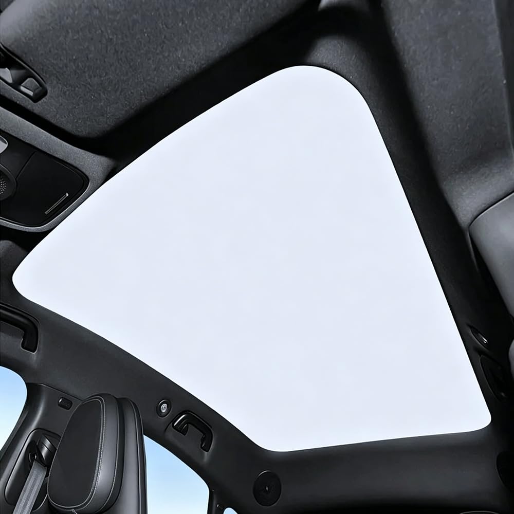 Parasol Techo Panorámico Coche para Smart #3 Smart 3 2024 2025 2026 Tela Cristal Hielo Aislamiento Térmico Protección UV Cubierta Ventana,White