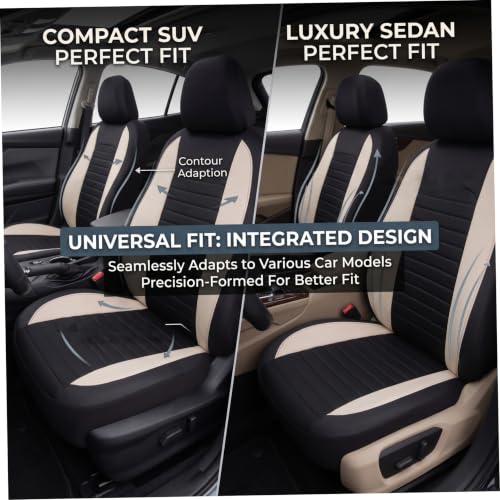 Fundas de asiento de coche de cobertura total para renovar asientos delanteros desgastados 7