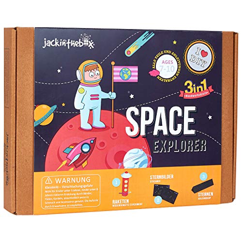 jackinthebox Space Themed STEM Learning Educational Toy for Boys and Girls | 3 Activities-in-1 Kit | Great Gift for Kids Aged 7 8 9 10 Years Old