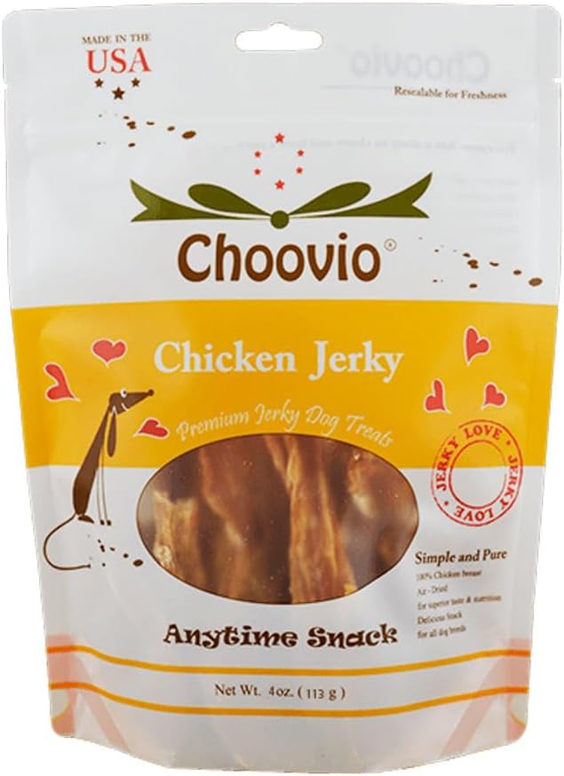 Choovio Original Chicken Jerky Dog Treats, Made in USA,(6-Ounce Bag)