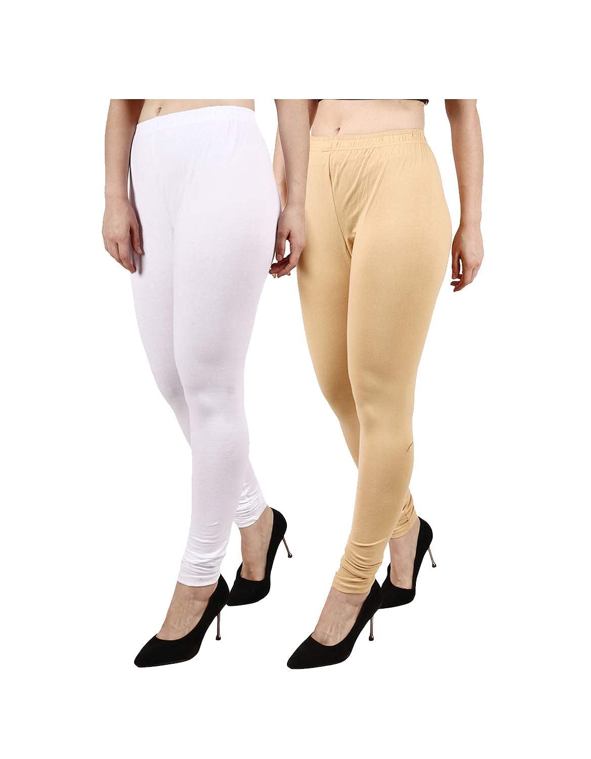 Skinny Fit Churidar Stretchable Cotton Leggings for Womens and Girls, Women's Regular Fit Ultra Soft Cotton Elastane Stretch Churidar Leggings-image-33