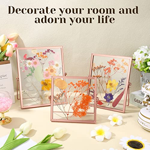 Set Of 6 Metal Picture Frames Vintage Minimal Ornate Floating Easel Stand Photo Frames Antique Vertical Glass Frame For Pictures Photos Desk Tabletop Display, 4 Inches, 6 Inches, 7 Inches (Rose Gold) #TOP4