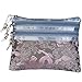 kilofly 2 pc Chinese Silk Brocade 3 Zipper Pocket Tassel Jewelry Bag Gift Pouch