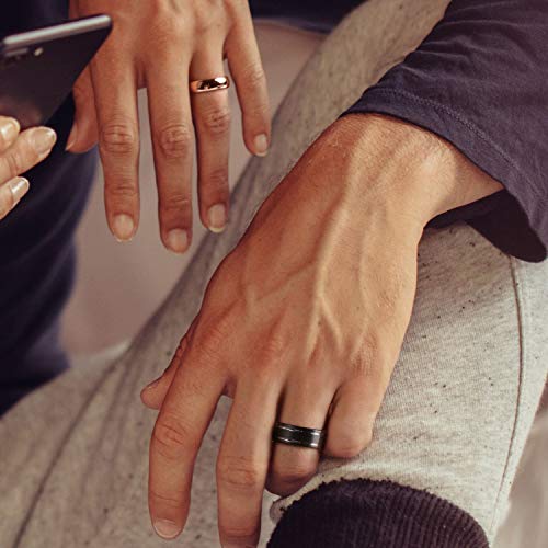 ROQ Silicone Rubber Wedding Ring for Women, Rubber Silicone Wedding Band, Bridal Jewelry Set, Anniversary Rings, Promise Ring, Full Cycle Tungsten & Silicone Set, 6mm Wide 2mm Thick, 4 Pack, Multi Sizes4